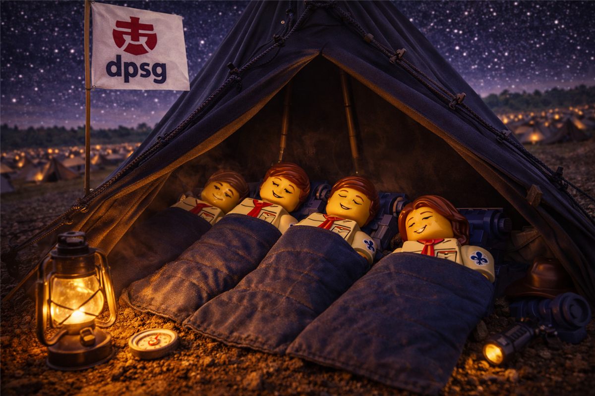 LEGO-Szene: Schlafen im Zelt